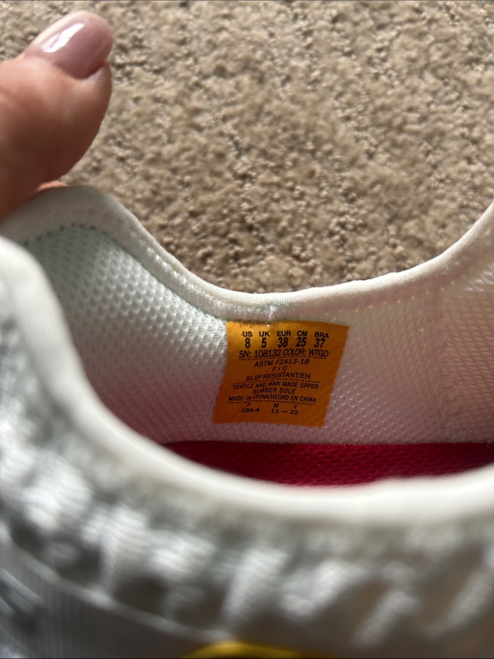 Skechers White Knit Slip-On Sneakers with Gold Accent Loops - Picture 11 of 13